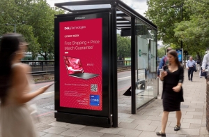 Static bus shelter poster advertising school open evening in local catchment area UK
