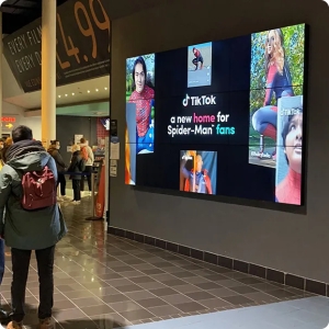 School open evening advertisement displayed on cinema screen before film in local UK cinema